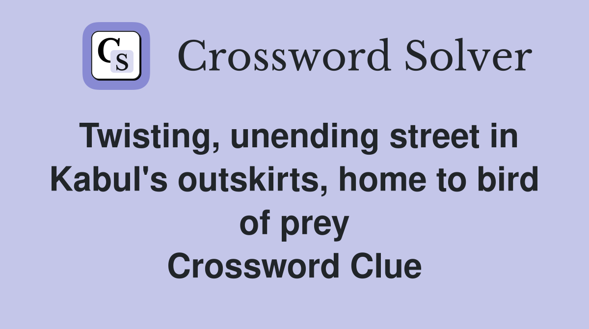Twisting, unending street in Kabul's outskirts, home to bird of prey